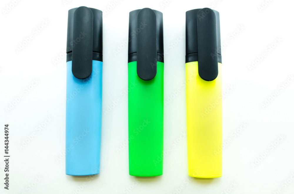 Highlighter markers isolated on white background. Highlighter markers isolated on white background.