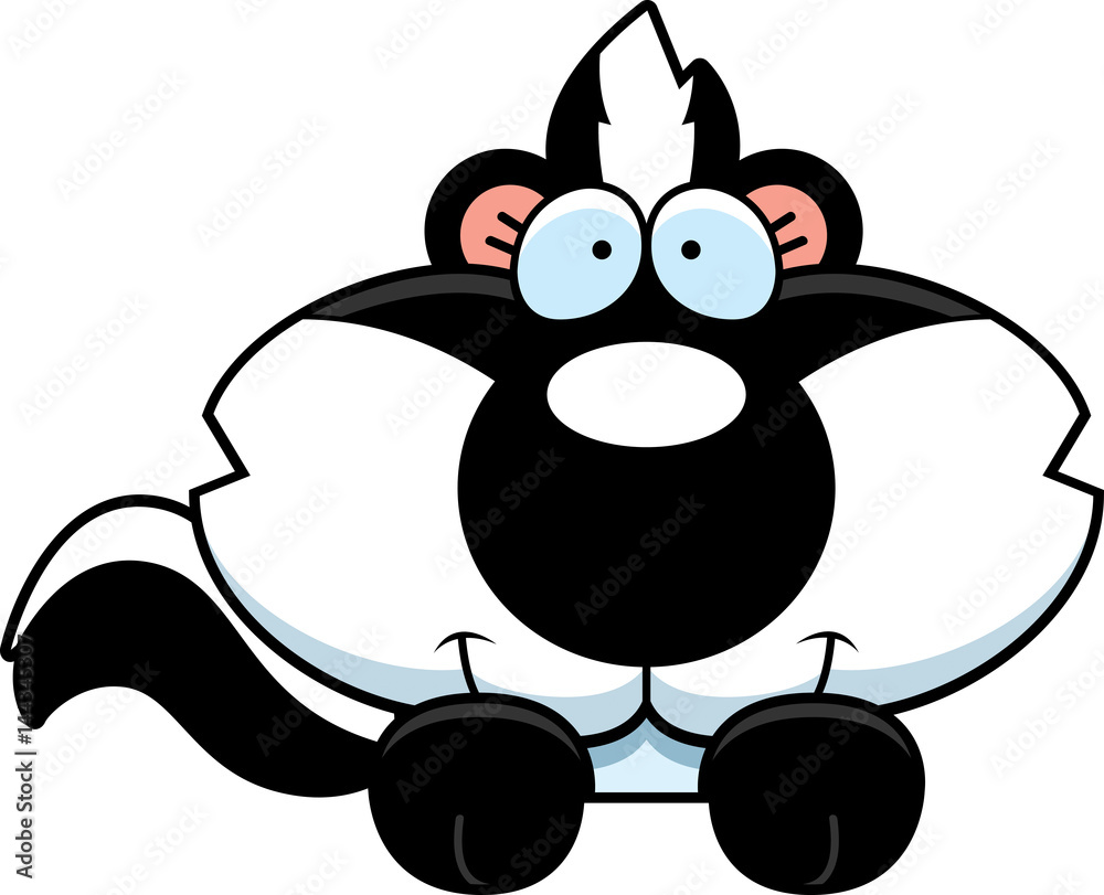 Naklejka premium Cartoon Skunk Peeking