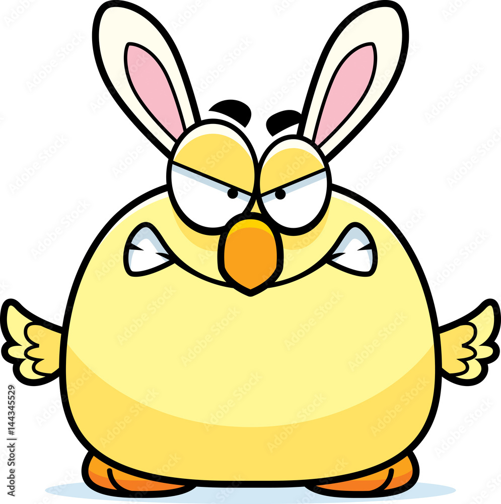 Angry Cartoon Easter Bunny Chick Angry Cartoon Easter Bunny Chick