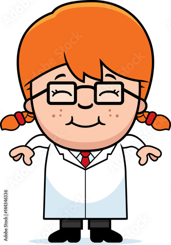 Smiling Cartoon Little Scientist
