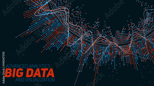 Big data circular visualization. Futuristic infographic. Information aesthetic design. Visual data complexity. Complex data threads graphic visualization. Social network representation. Abstract graph
