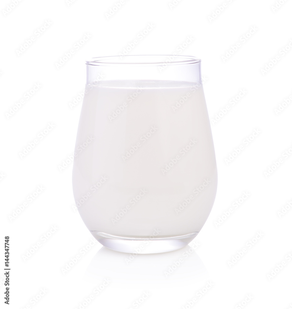 fresh milk in the glass on white background fresh milk in the glass on white background