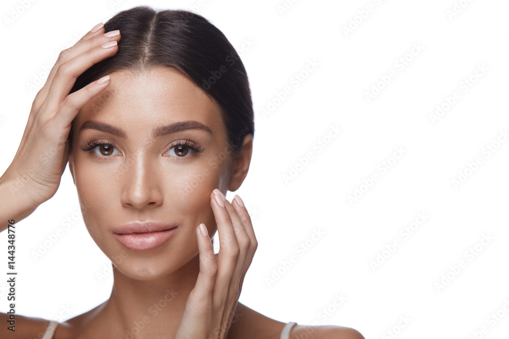 Skin Care. Sexy Woman With Pure Facial Skin And Face Makeup