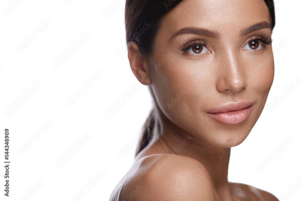 Beauty Face. Woman With Soft Skin And Perfect Makeup. Cosmetics Beauty Face. Woman With Soft Skin And Perfect Makeup. Cosmetics