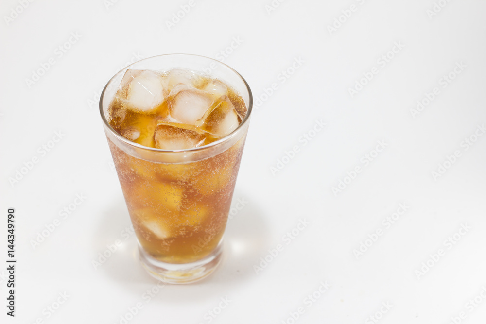soda beverage in a glass on white background soda beverage in a glass on white background