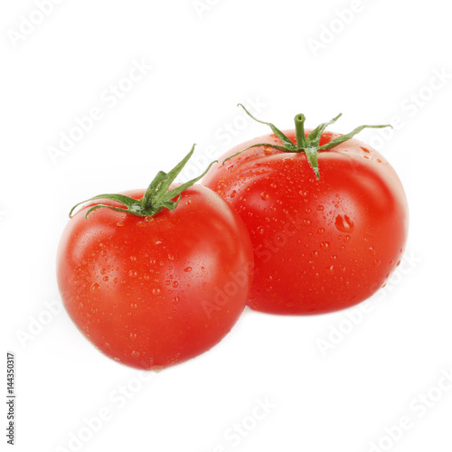 red tomatoes isolated on white background