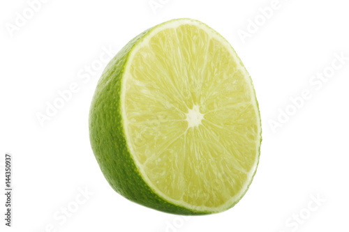 fresh lime slice isolated on white