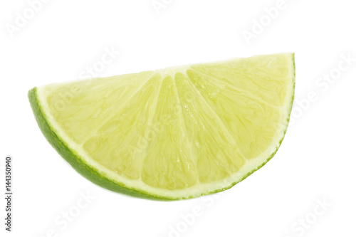 fresh lime slice isolated on white