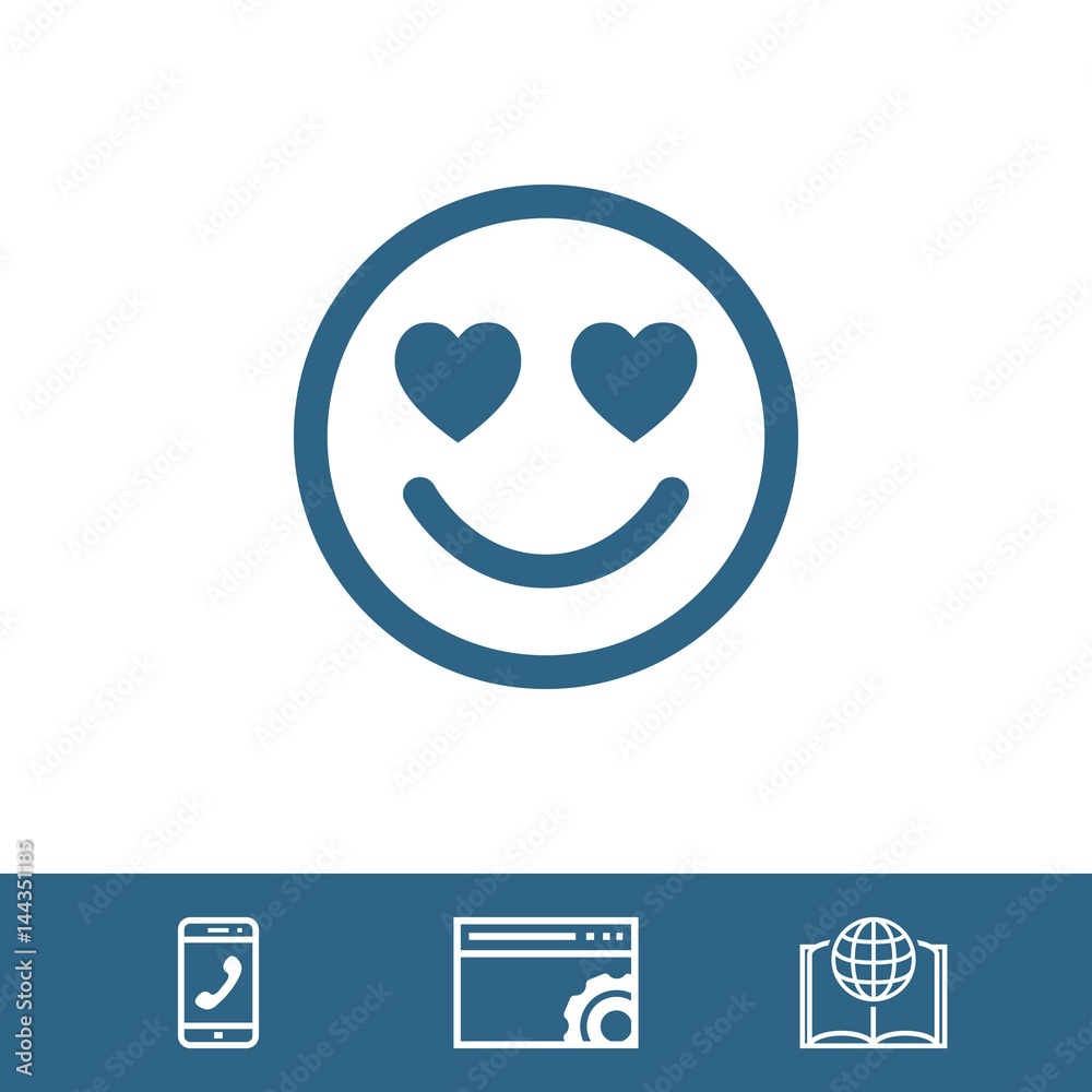 smile with hearts of love icon stock vector illustration flat design smile with hearts of love icon stock vector illustration flat design
