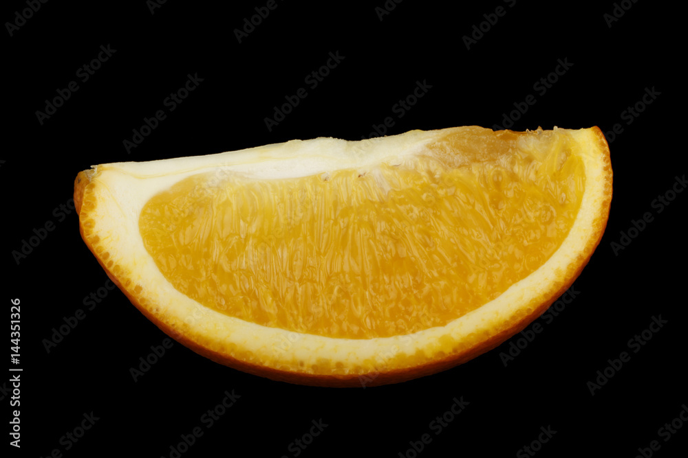orange slice isolated on black background
