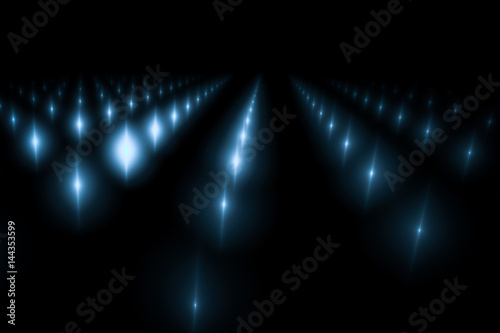 fractal blue twinkling lights of the runways