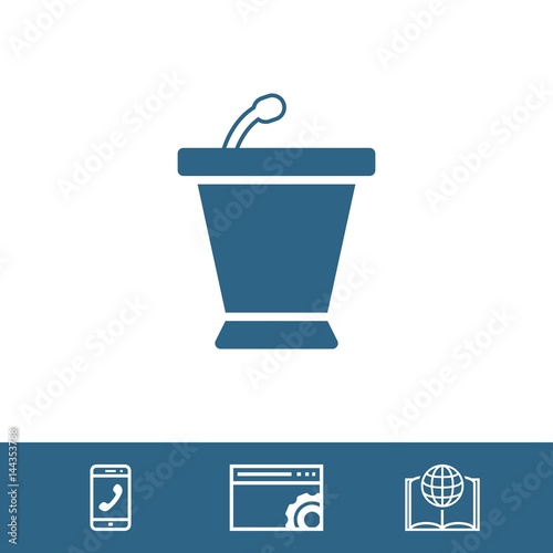 lectern with microphone icon stock vector illustration flat design