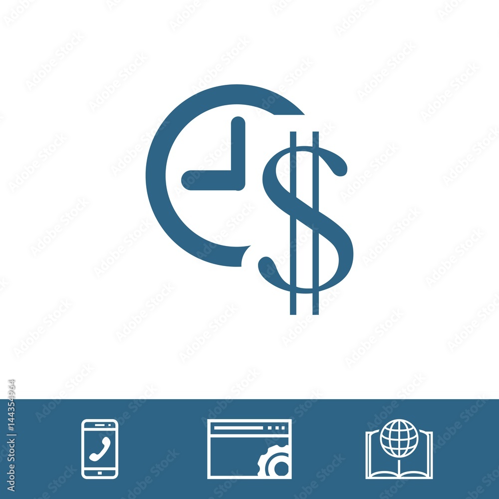 money time icon stock vector illustration flat design money time icon stock vector illustration flat design