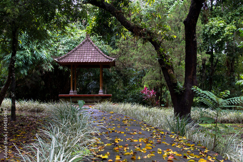 Outdoors roof at the park of Taman Ayun Temple, Bali, Indonesia photo