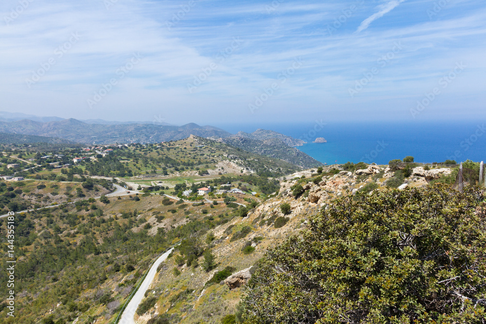 Landscape view of Limnitis area viewed from Vouni Palace, Cyprus