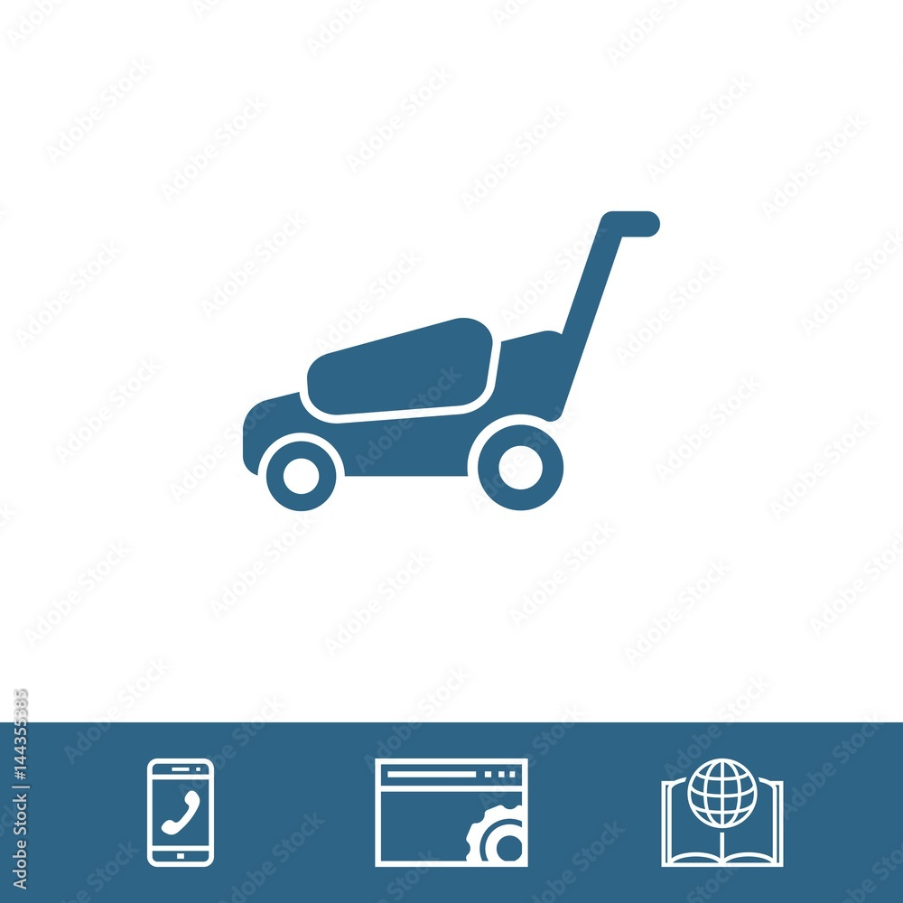 lawnmower icon stock vector illustration flat design