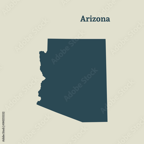 Outline map of Arizona. vector illustration.