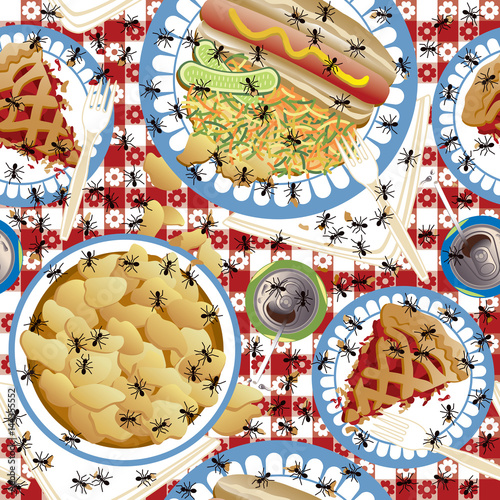 Picnic Ants Pattern repeats seamlessly.