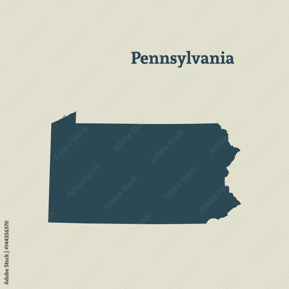 Outline map of Pennsylvania. vector illustration. Outline map of Pennsylvania. vector illustration.