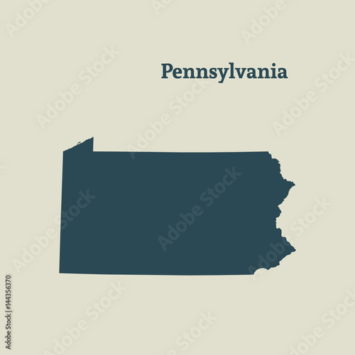 Outline map of Pennsylvania. vector illustration.
