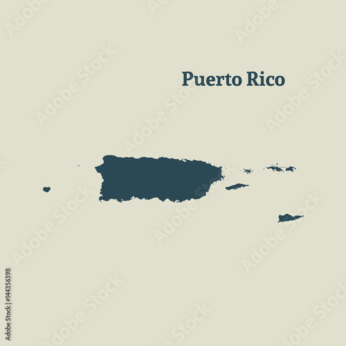 Outline map of  Puerto Rico. vector illustration.