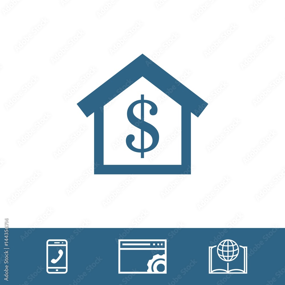 money home dollar icon stock vector illustration flat design money home dollar icon stock vector illustration flat design