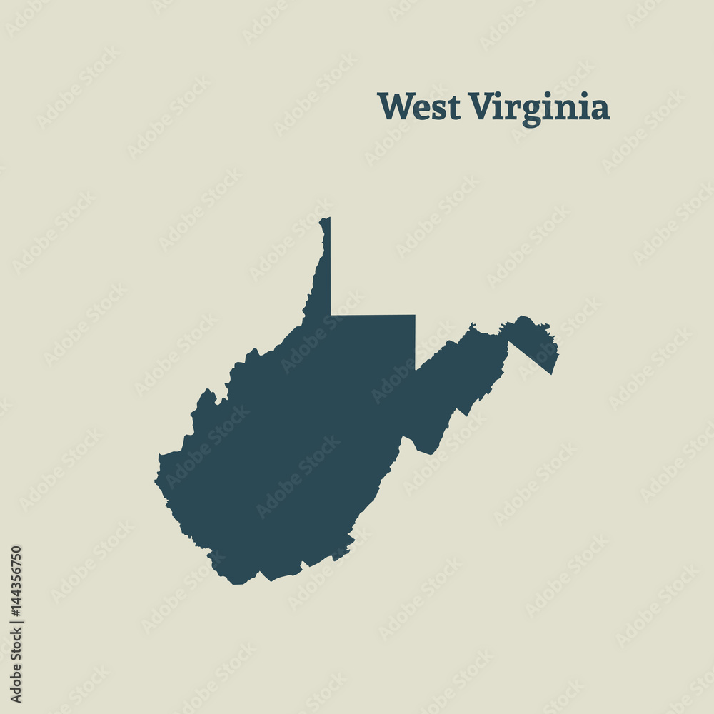 Outline map of West Virginia. vector illustration. Stock Vector | Adobe ...