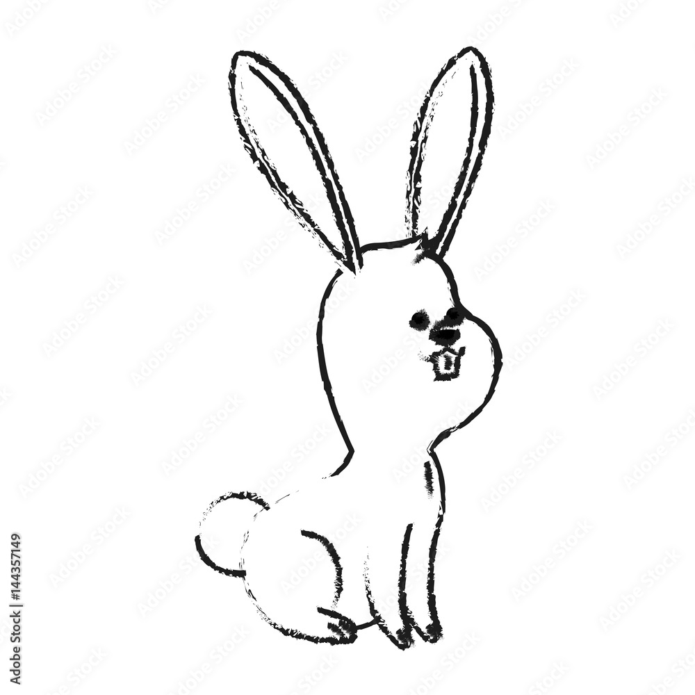 rabbit or bunny cute animal cartoon icon image vector illustration design black sketch line rabbit or bunny cute animal cartoon icon image vector illustration design black sketch line
