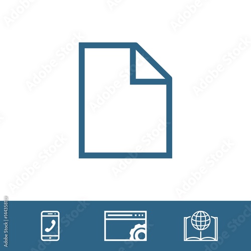 Blank sheet of paper icon stock vector illustration flat design