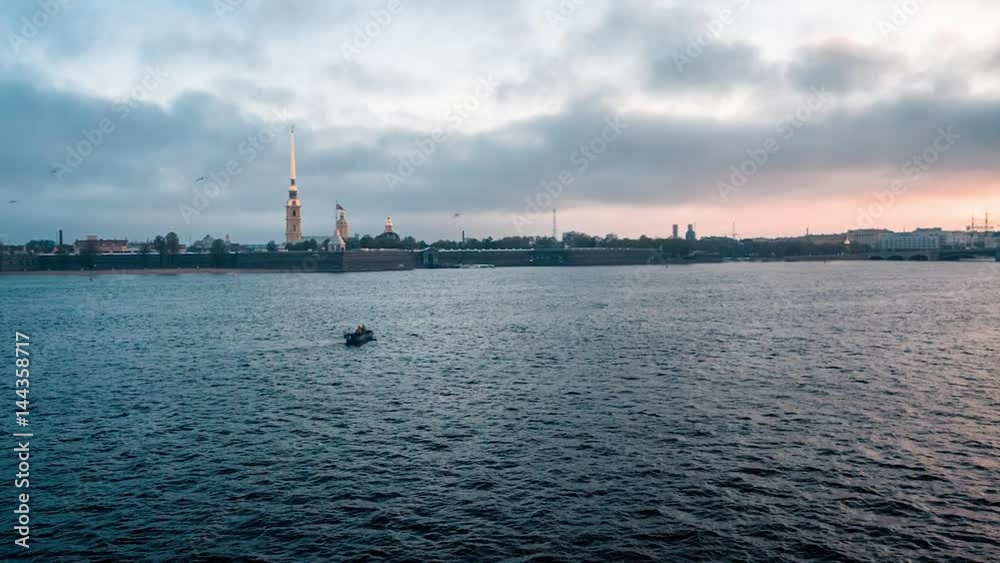 Russian Fisheries Uses A Small Boat To Fishing Russian Fisheries Uses A Small Boat To Fishing
