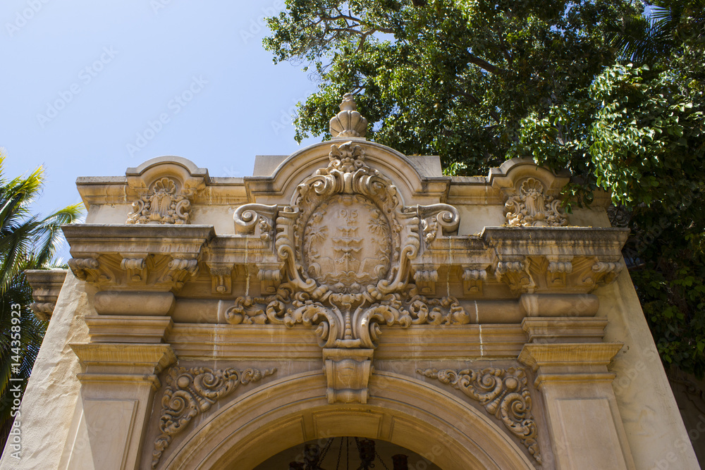 Entrance to walkway facade with intricate detail