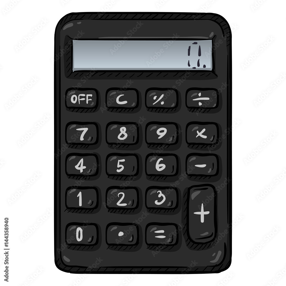 Vector Cartoon Calculator on White Background Vector Cartoon Calculator on White Background