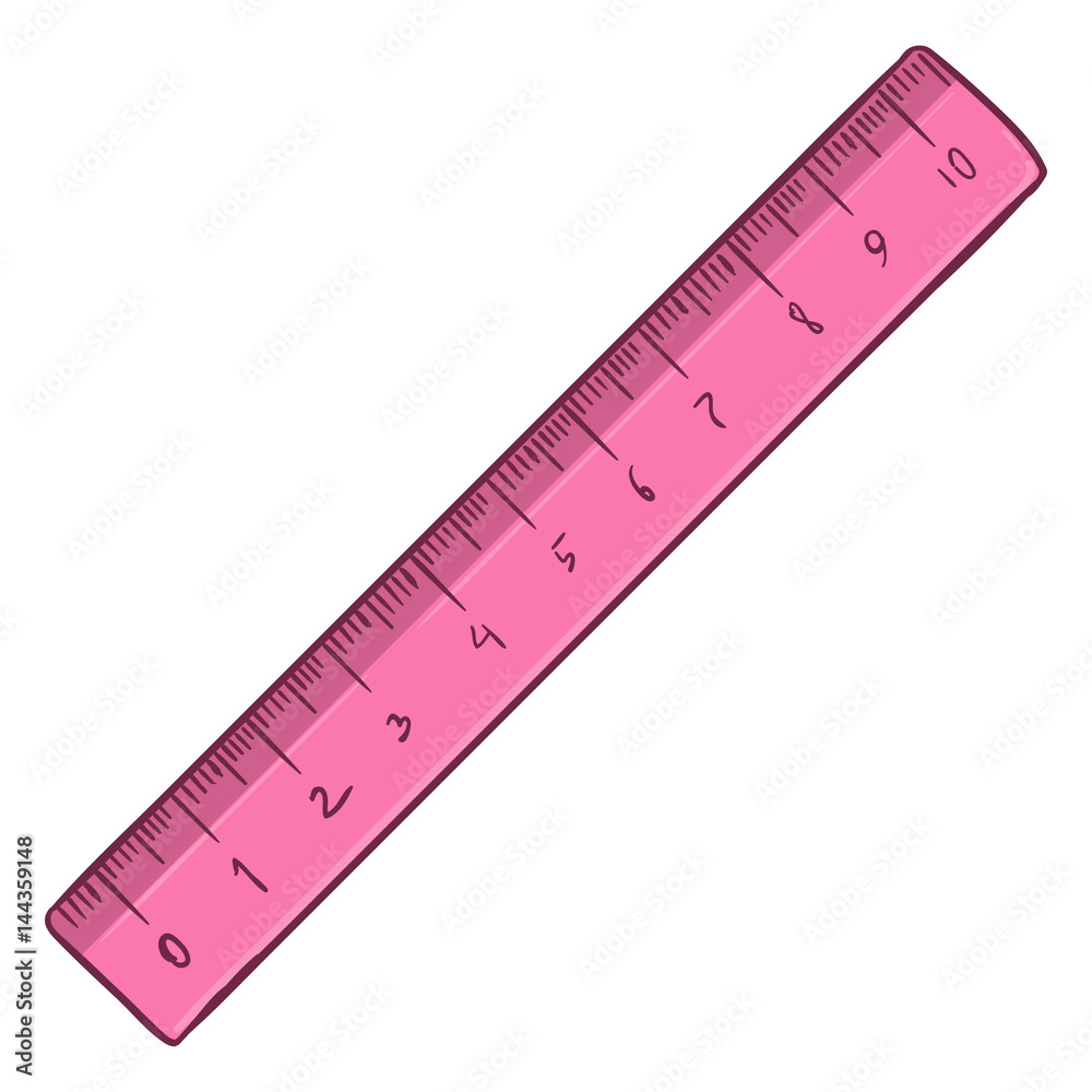 Vector Cartoon Single Ruler on White Background Vector Cartoon Single Ruler on White Background