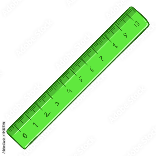 Vector Cartoon Single Ruler on White Background