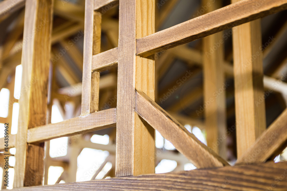 New wooden house for construction, abstract concept of environmental technology. New wooden house for construction, abstract concept of environmental technology.