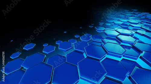 Honeycomb Blue Background Technology