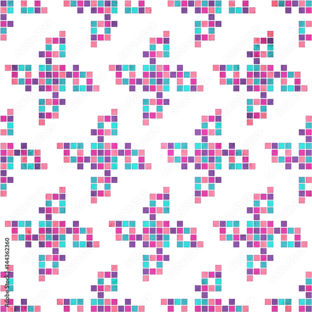 Fototapeta premium Seamless floral geometric pattern. Vintage background. Fabric, Scrapbooking