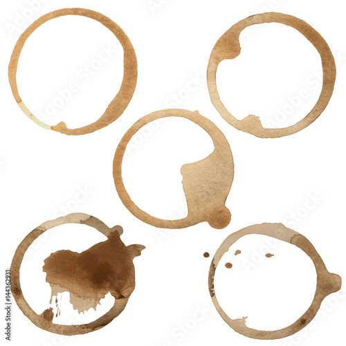 Coffee Stain Rings Vector Set