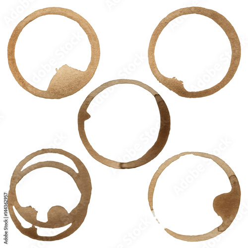 Coffee Stain Rings Vector Set