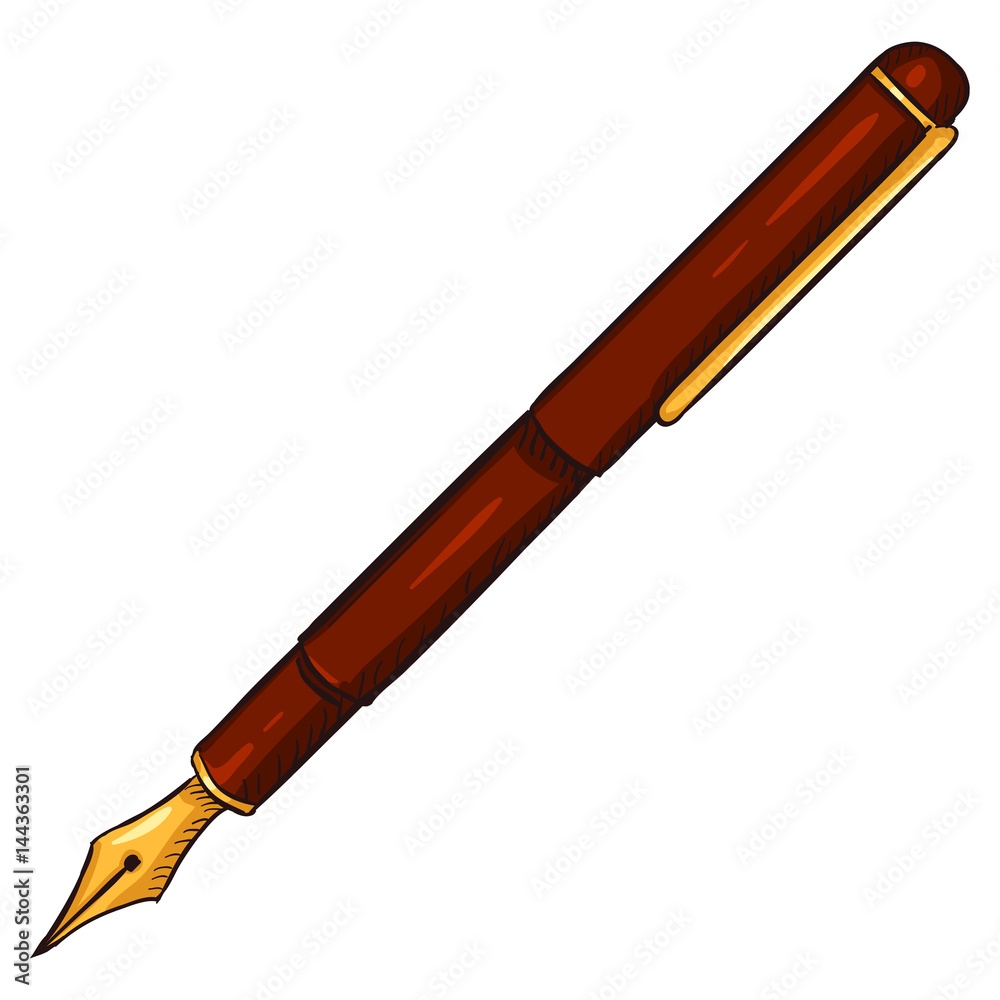 Vector Retro Ink Pen on White Background Vector Retro Ink Pen on White Background