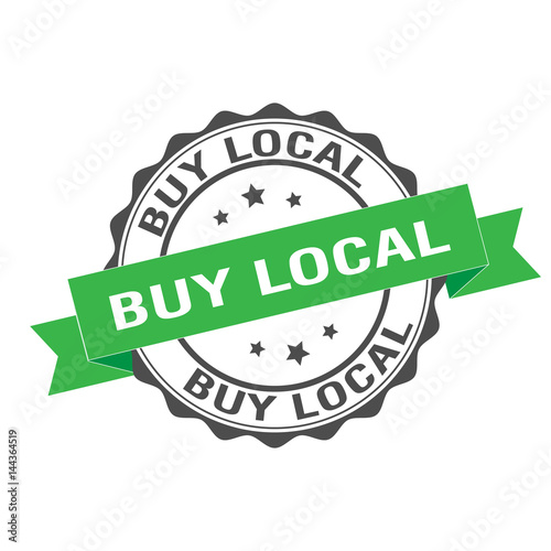 Buy local stamp illustration