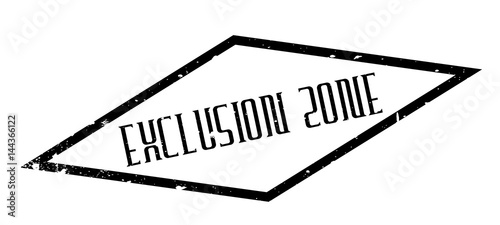 Exclusion Zone rubber stamp. Grunge design with dust scratches. Effects can be easily removed for a clean, crisp look. Color is easily changed.