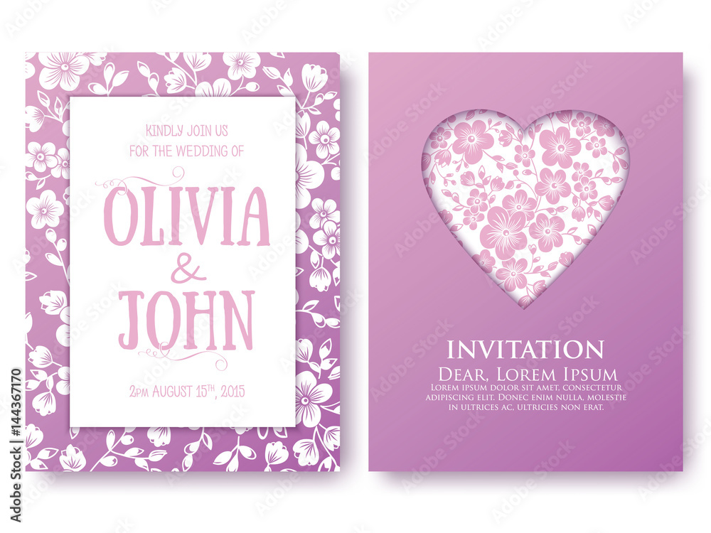 Vector invitation or wedding, cards with floral elements. Elegant floral abstract ornaments. Front and back side of card. Design element. Business cards. eps10 Vector invitation or wedding, cards with floral elements. Elegant floral abstract ornaments. Front and back side of card. Design element. Business cards. eps10