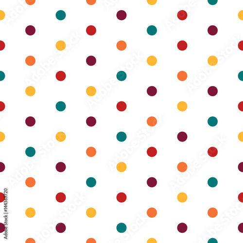 Colorful dotted seamless pattern. White background