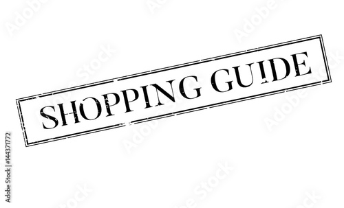 Shopping Guide rubber stamp. Grunge design with dust scratches. Effects can be easily removed for a clean, crisp look. Color is easily changed.