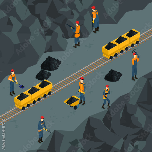 Coal Industry Isometric Template