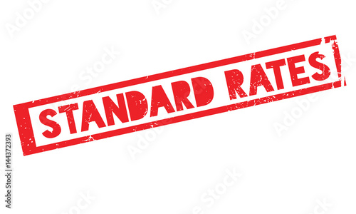 Standard Rates rubber stamp. Grunge design with dust scratches. Effects can be easily removed for a clean, crisp look. Color is easily changed.