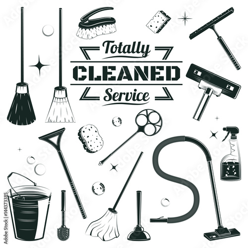 Hand Drawn Cleaning Elements Set