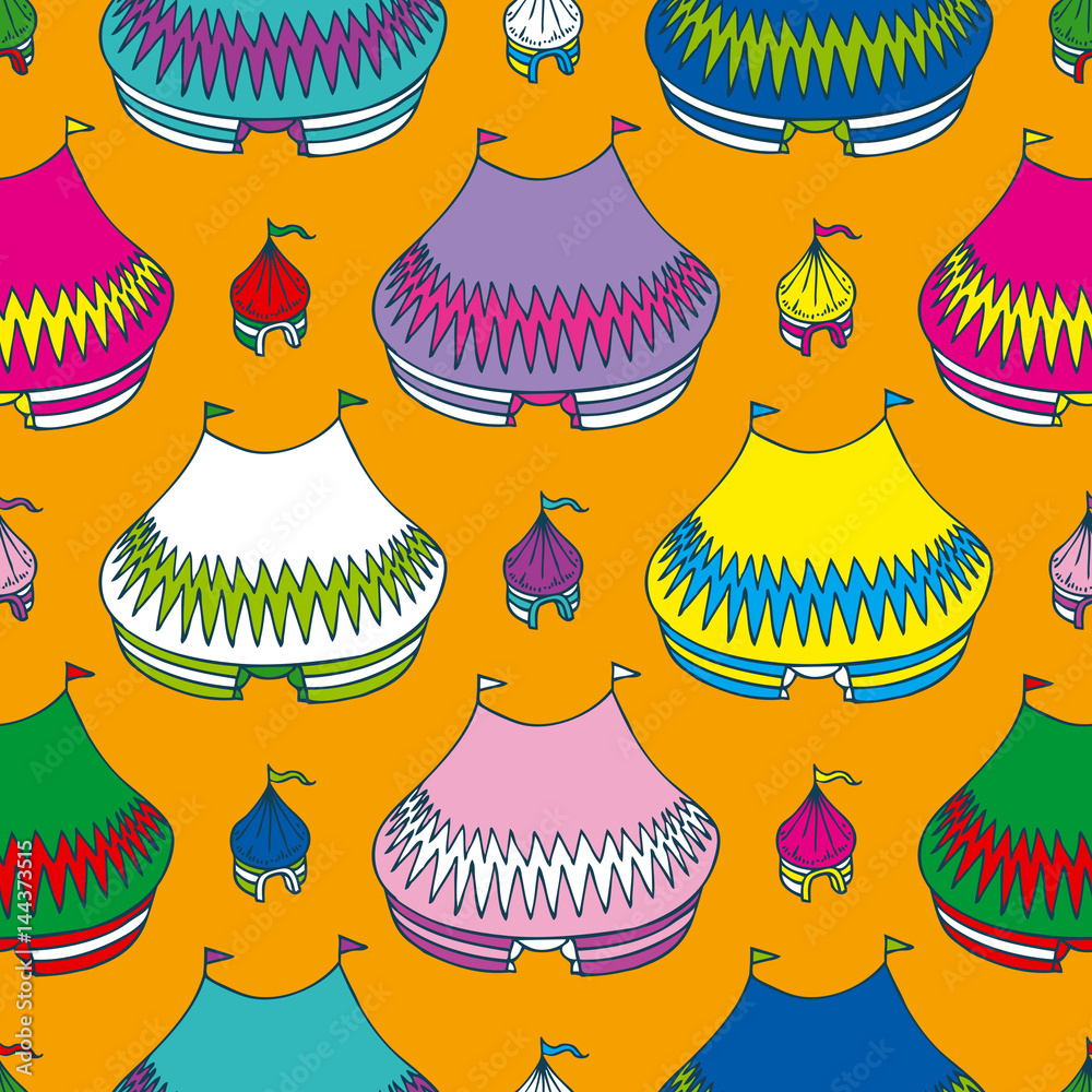 Circus Tents Seamless Pattern