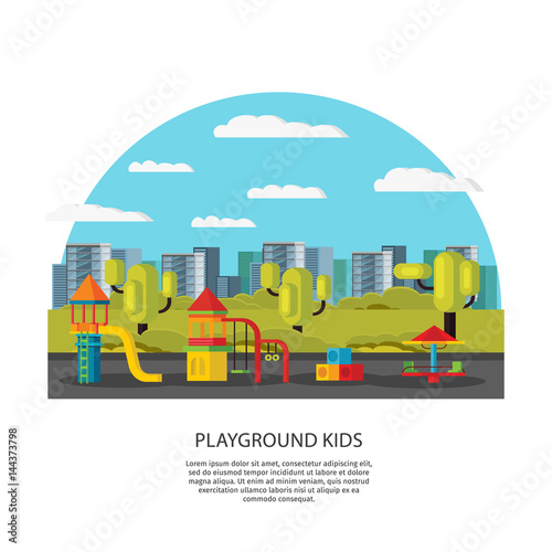 Kids Amusement And Entertainment Concept